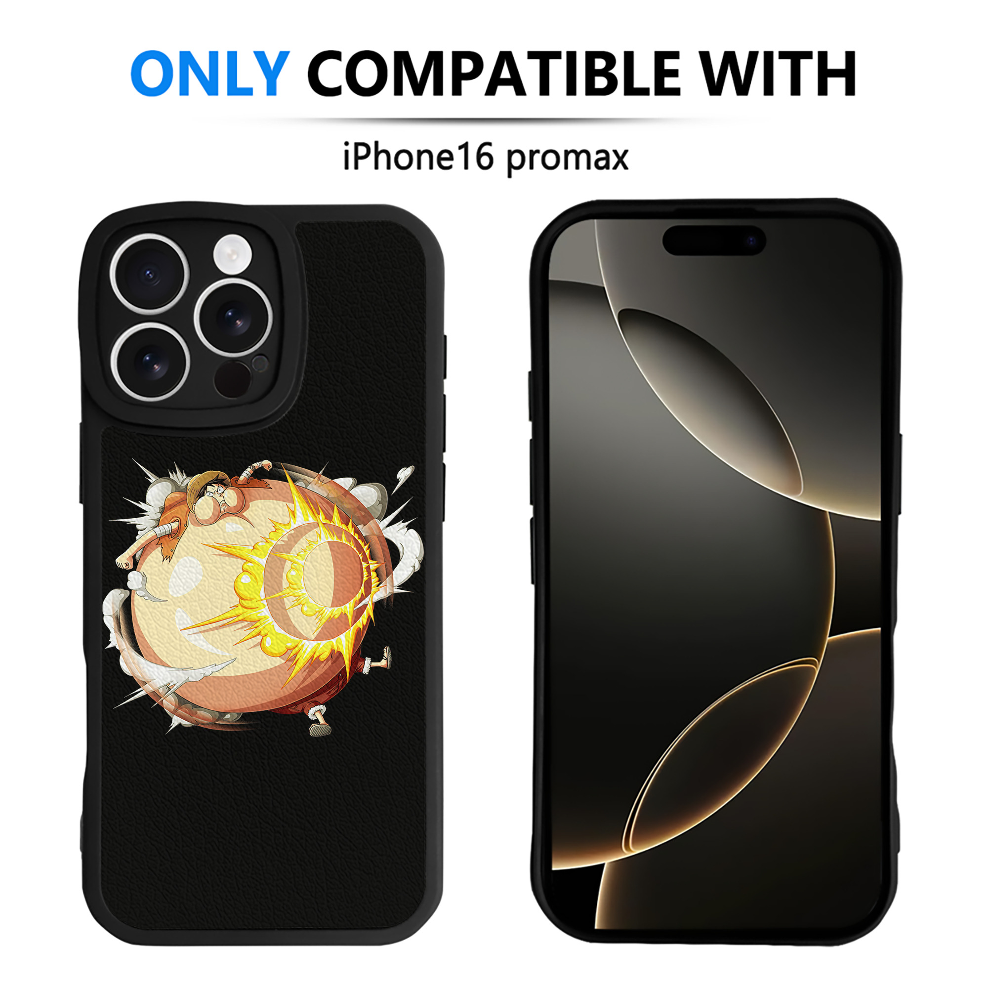 （画像用） ワンピース モンキー・D・ルフィ ONE PIECE Monkey D. Luffy 【iPhone 16シリーズ対応】シリコンスマホケース（レザー調） 材質：シリコン